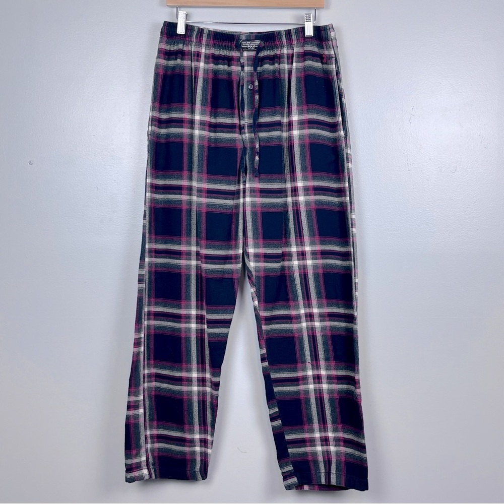 Polo Ralph Lauren 100% Cotton Plaid Drawstring Lounge Pants Size L; Sleepwear